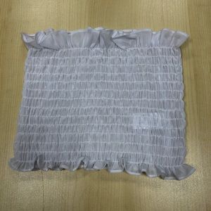 White Sheer Ruffle Tube Top Size Small SHEIN?